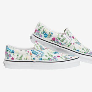 NWT NIB Vans Slip On - Butterfly Floral Marshmallow  M 8.0 / W 9.5